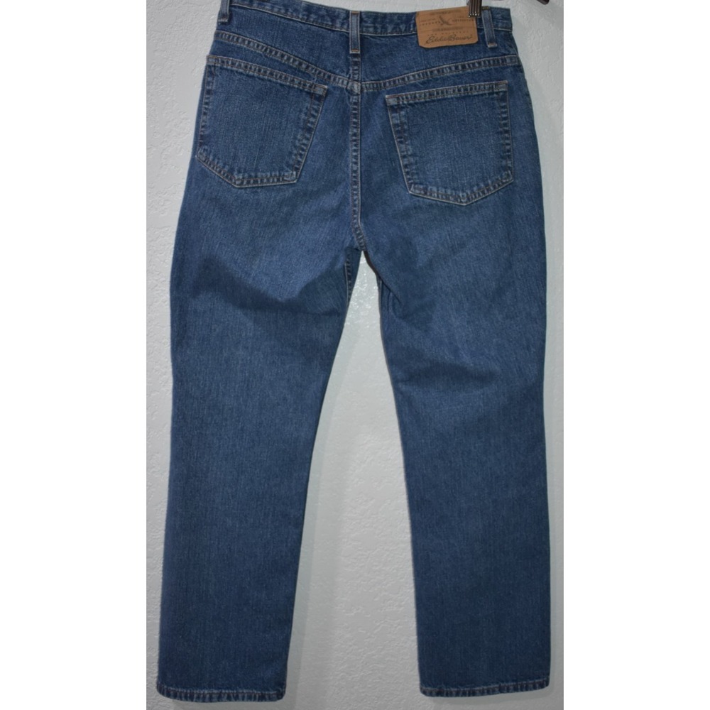 Eddie Bauer 10P Petite Blue Jeans 100% Cotton 5-Pocket High Rise Straight Leg - Picture 2 of 16